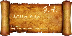 Füller Ariel névjegykártya